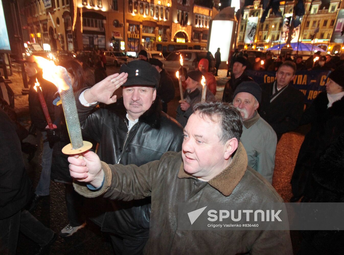 Torchlight procession to commemorate birth of Stepan Bandera