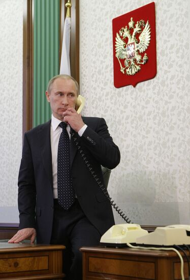 Vladimir Putin meets Igor Levitin