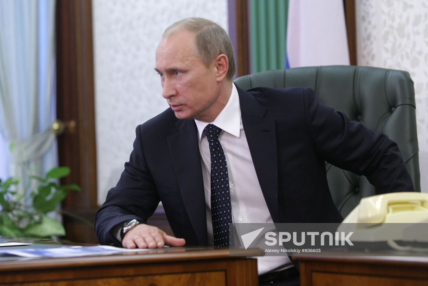 Vladimir Putin meets Igor Levitin