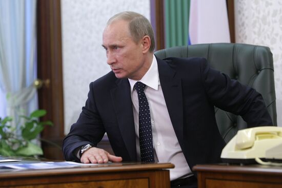 Vladimir Putin meets Igor Levitin