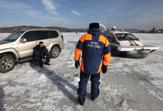 State inspection of Amur Bay area during ice fishing season