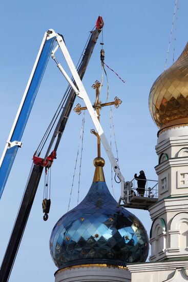 Mounting cross which collapsed during recent storm