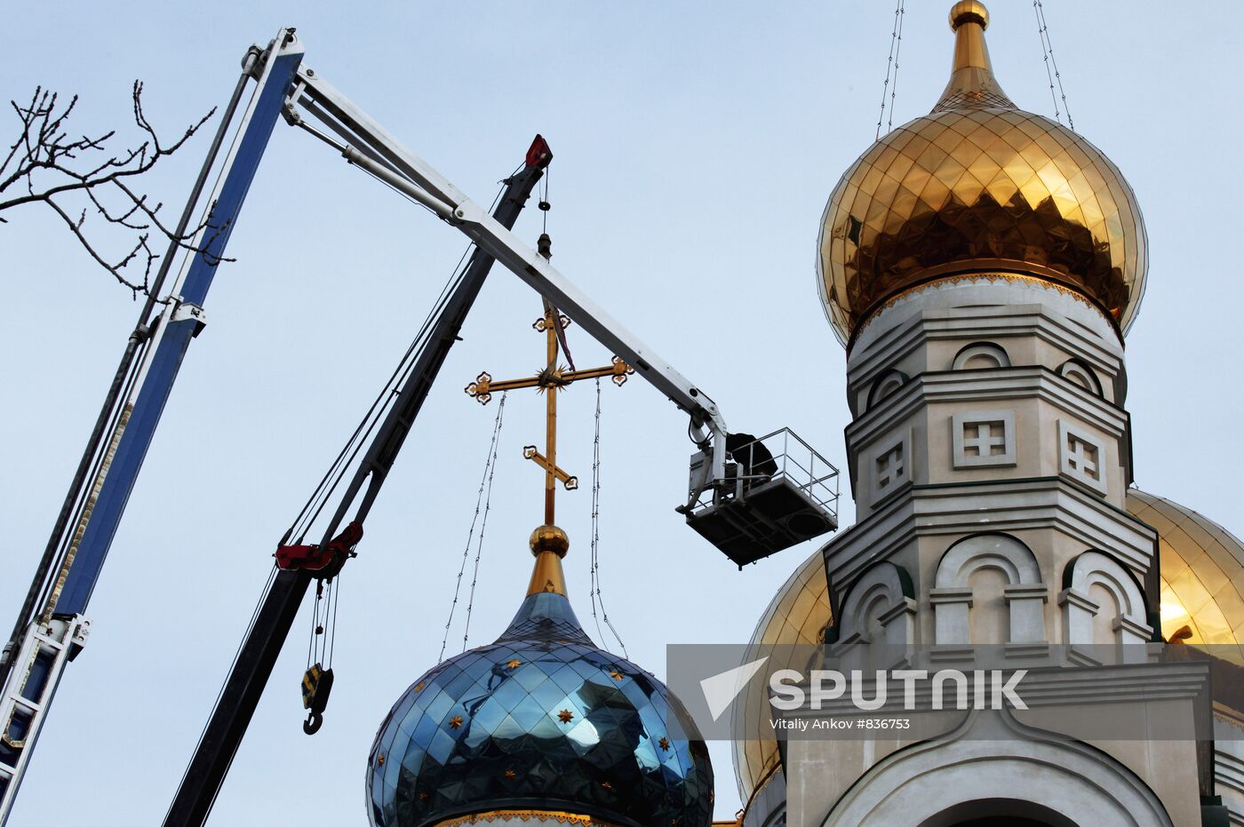 Mounting cross which collapsed during recent storm