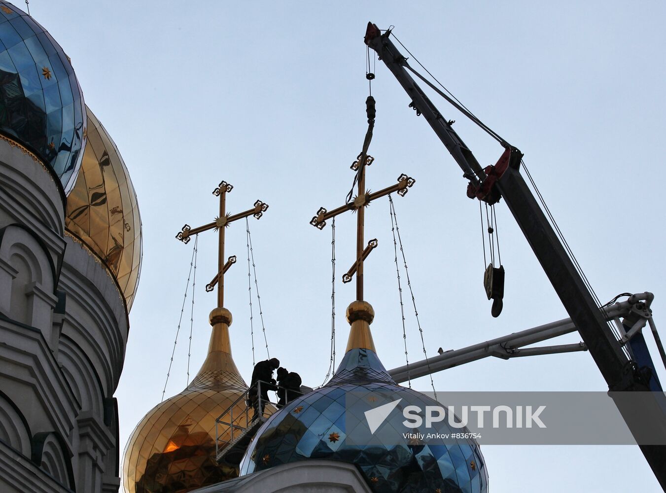 Mounting cross which collapsed during recent storm