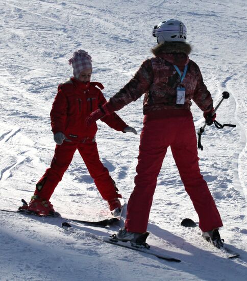 Recreation at ski base near Vladivostok