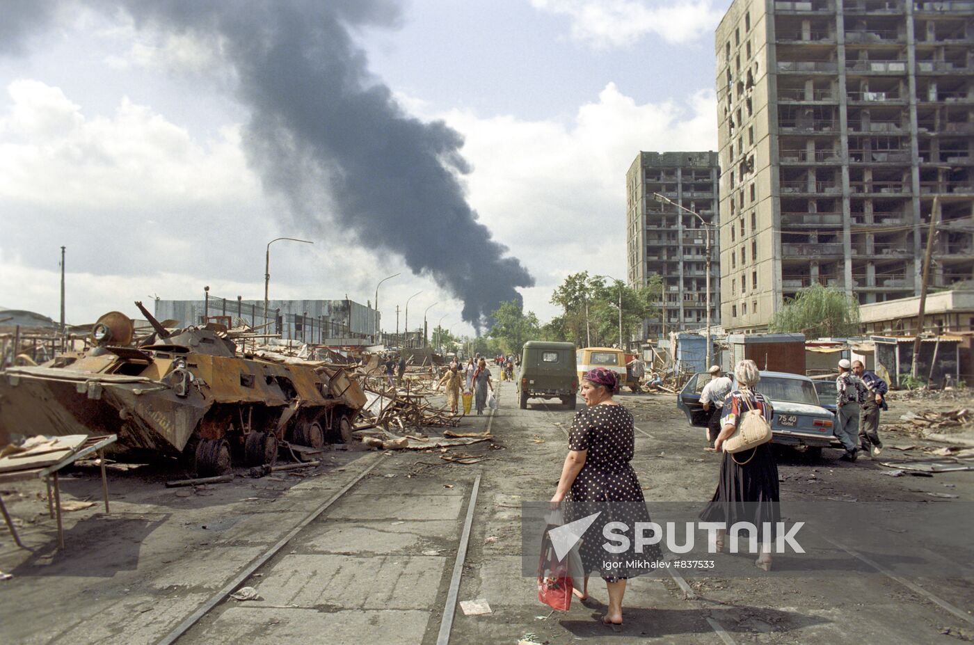 In the streets of Grozny after hostilities