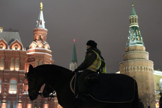 Toughened security measures in downtown Moscow