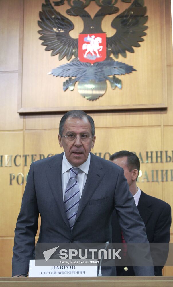 News conference by Foreign Minister Sergei Lavrov