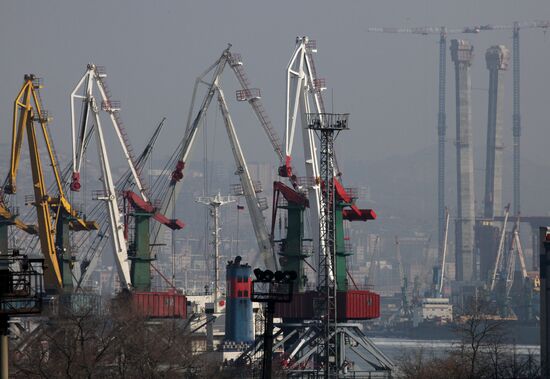 Cranes of Vladivostok's commercial port