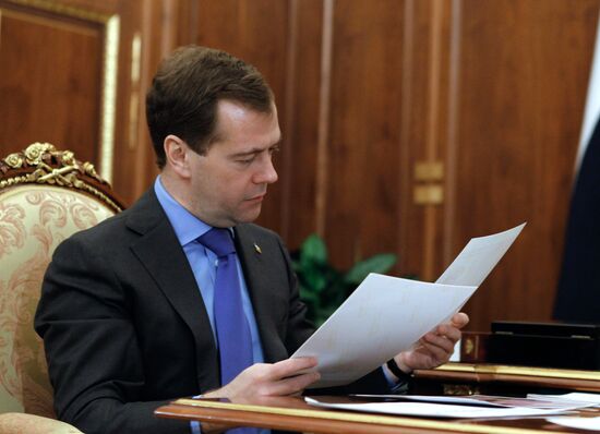 Dmitry Medvedev meets with Viktor Khristenko