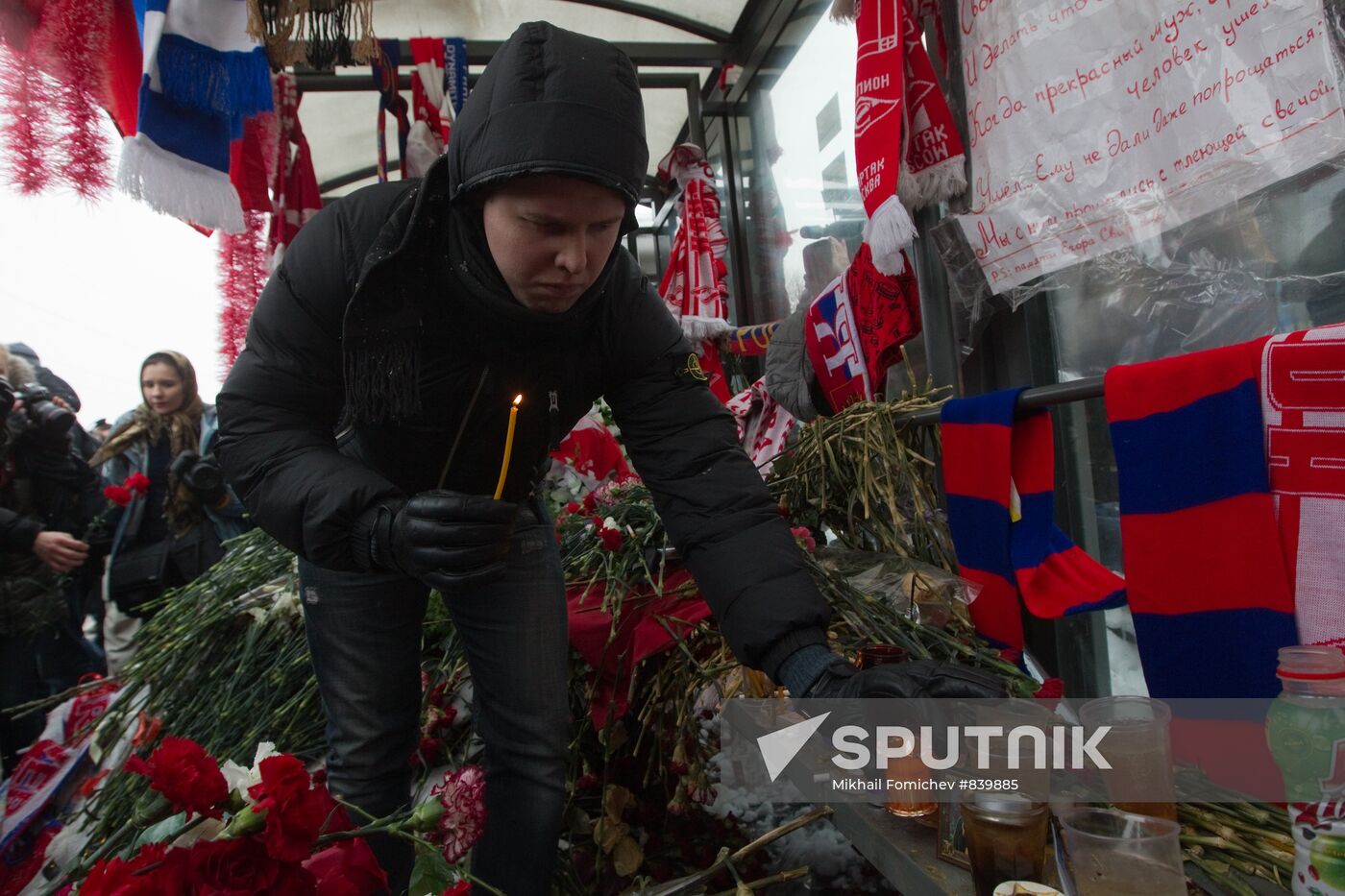 Moscow rally commemorates football fan Yegor Sviridov