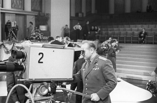 Alexey Leonov at Berlin TV studio
