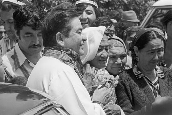 Indian actor and film director Raj Kapoor in Samarkand
