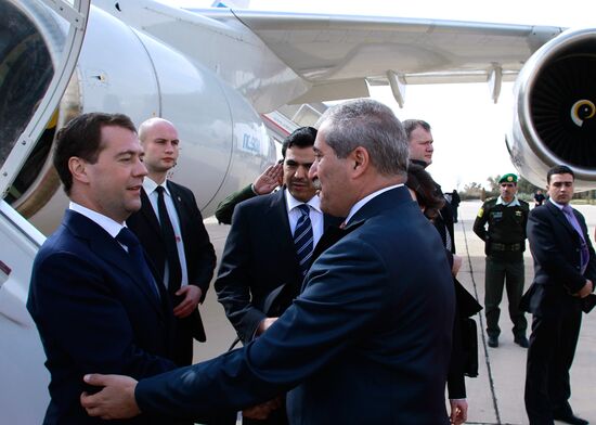 Dmitry Medvedev arrives with 2-day visit to Middle East