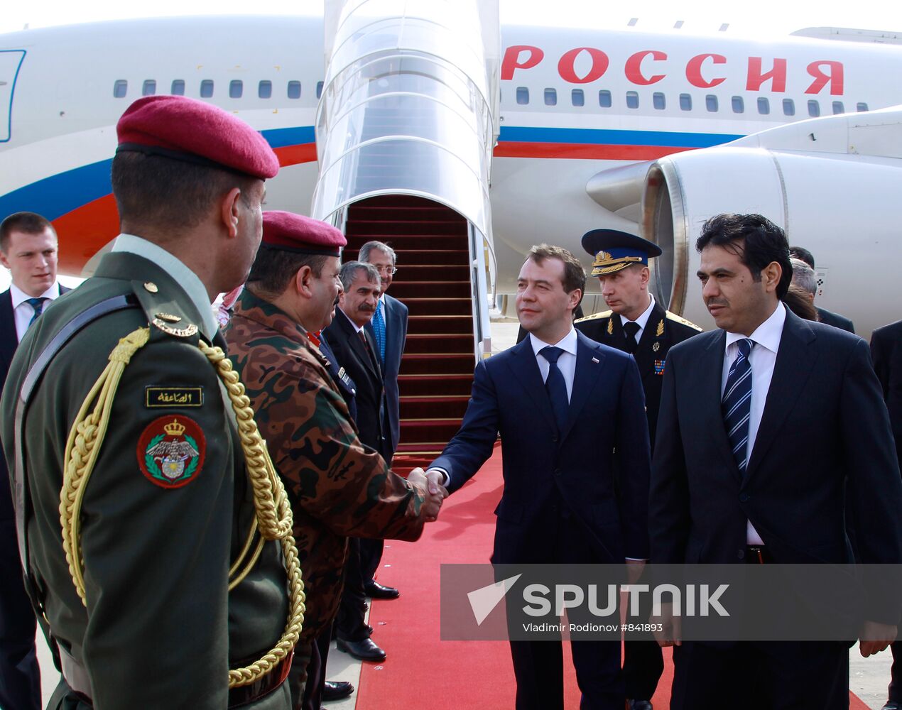 Dmitry Medvedev arrives with 2-day visit to Middle East