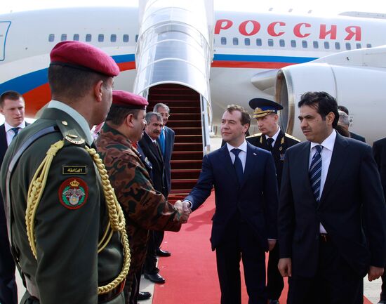 Dmitry Medvedev arrives with 2-day visit to Middle East