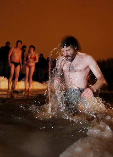 Epiphany bathing in Veliky Novgorod