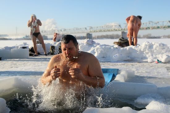 Epiphany bathing in Novosibirsk