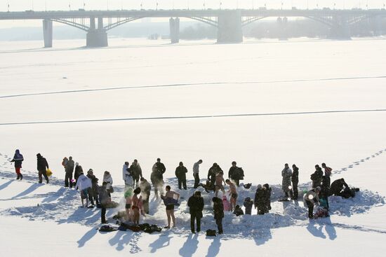 Epiphany bathing in Novosibirsk
