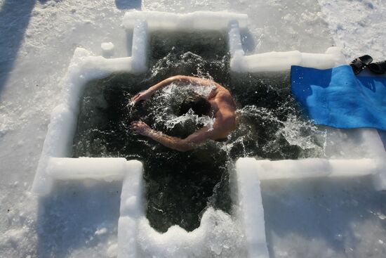 Epiphany bathing in Novosibirsk