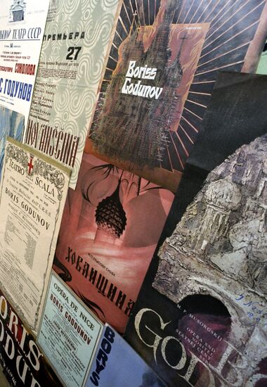 Set of posters of Russian composer Modest Mussorgsky's operas
