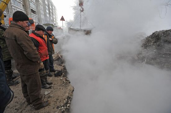 Heat pipe breaks in Yekaterinburg