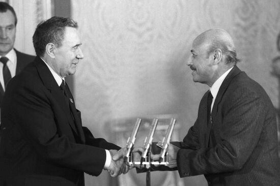 Andrei Gromyko and Youssef Feisal