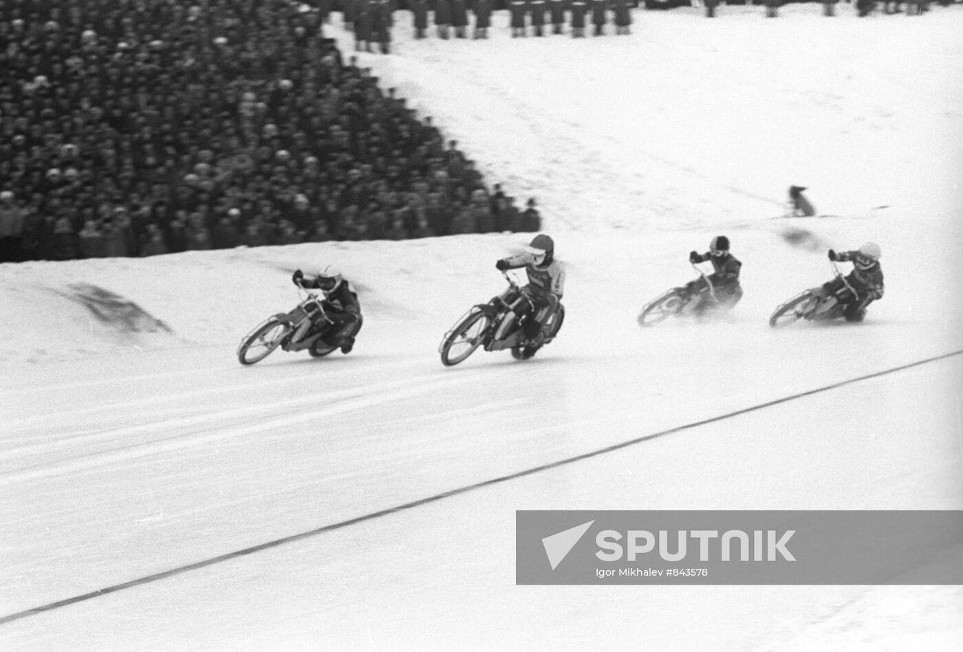 During Ice Motorcycle Racing