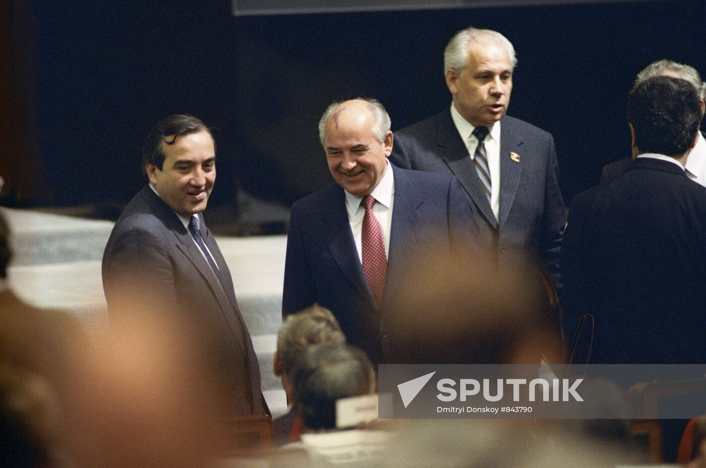 Mikhail Gorbachev, Givi Gumbaridze and Anatoly Lukyanov