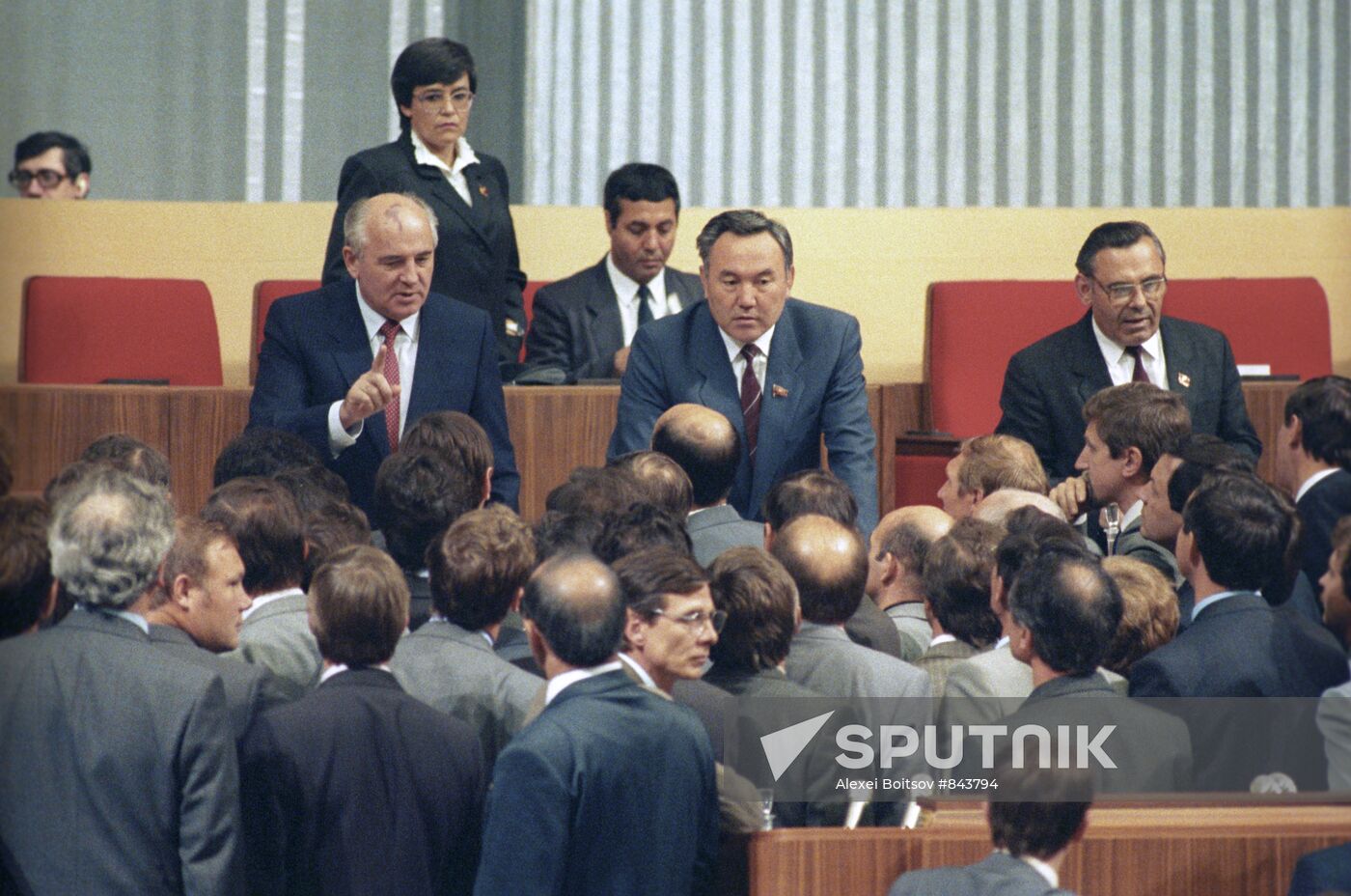 Mikhail Gorbachev, Nursultan Nazarbayev and Ivan Polozkov