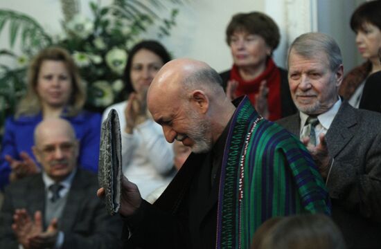 Hamid Karzai at Russian Foreign Ministry's Diplomatic Academy