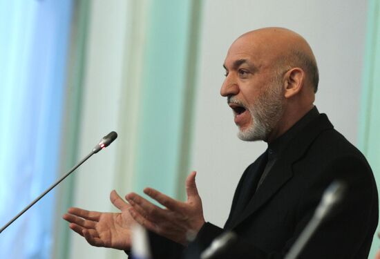 Hamid Karzai at Russian Foreign Ministry's Diplomatic Academy