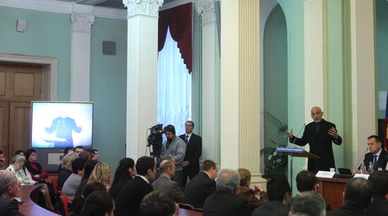 Hamid Karzai at Russian Foreign Ministry's Diplomatic Academy
