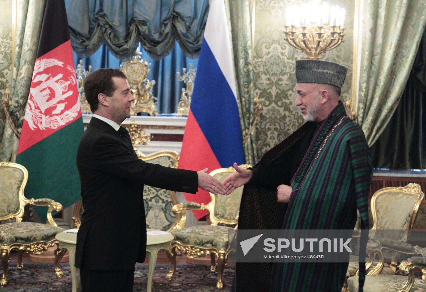 Dmitry Medvedev meets with Hamid Karzai