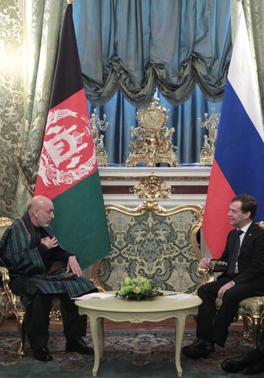 Dmitry Medvedev meets with Hamid Karzai