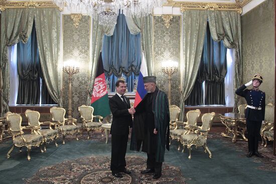 Dmitry Medvedev meets with Hamid Karzai
