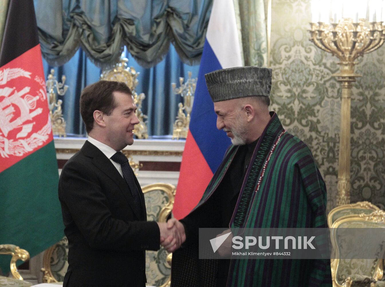 Dmitry Medvedev meets with Hamid Karzai