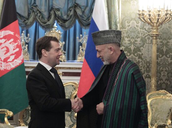 Dmitry Medvedev meets with Hamid Karzai