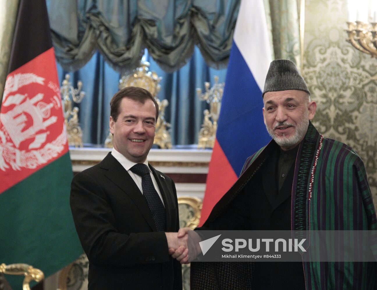 Dmitry Medvedev meets with Hamid Karzai