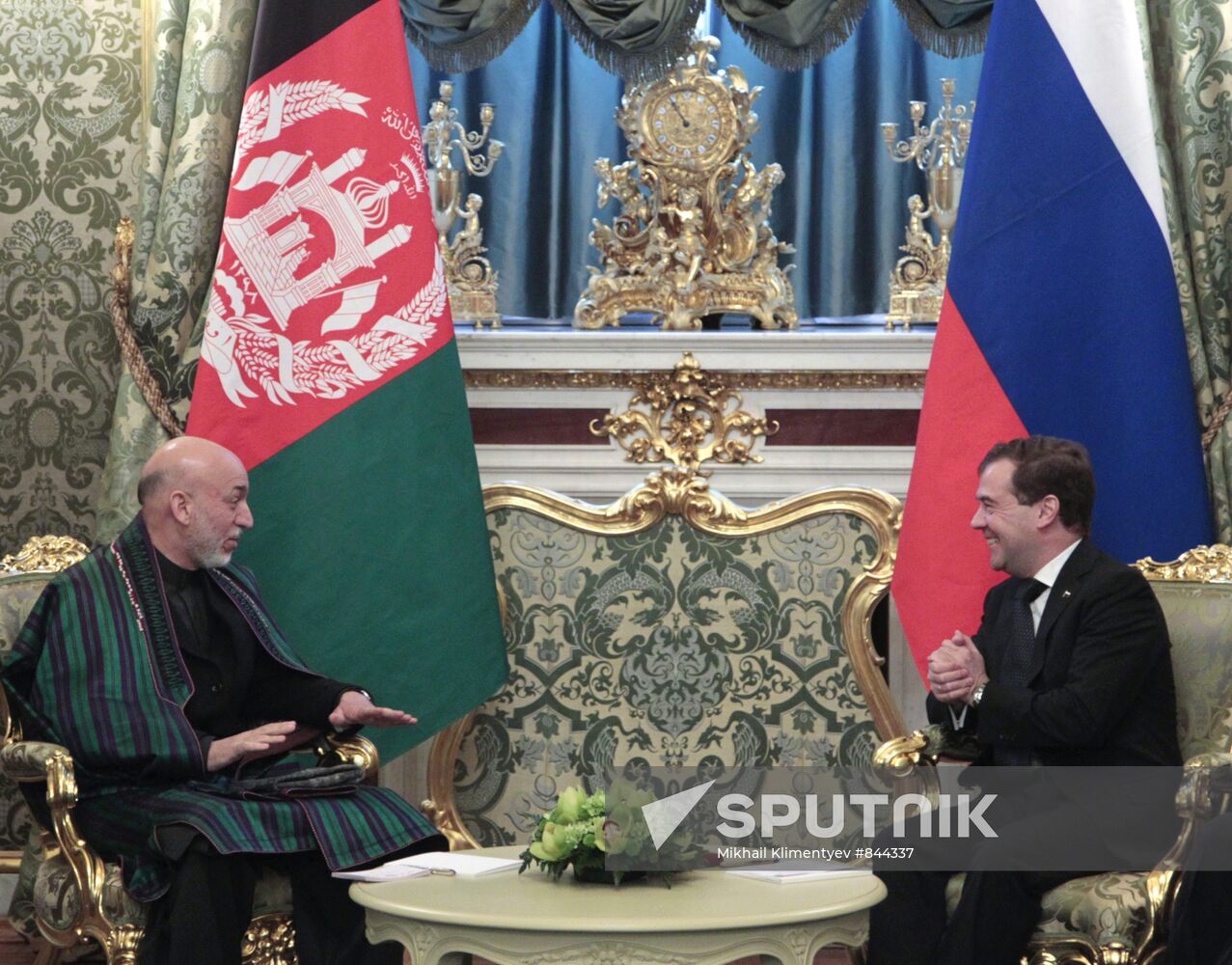 Dmitry Medvedev meets with Hamid Karzai