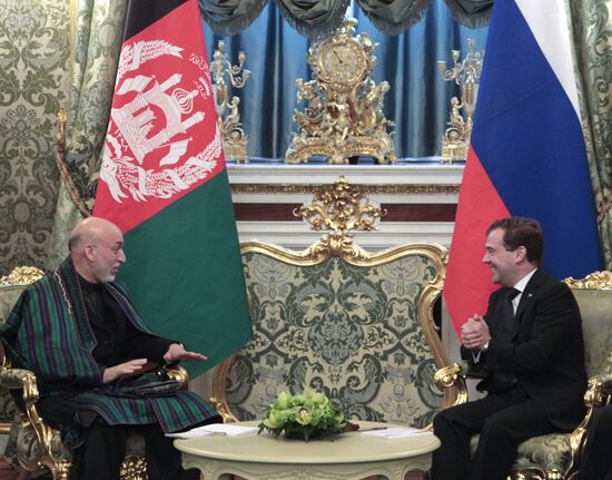 Dmitry Medvedev meets with Hamid Karzai