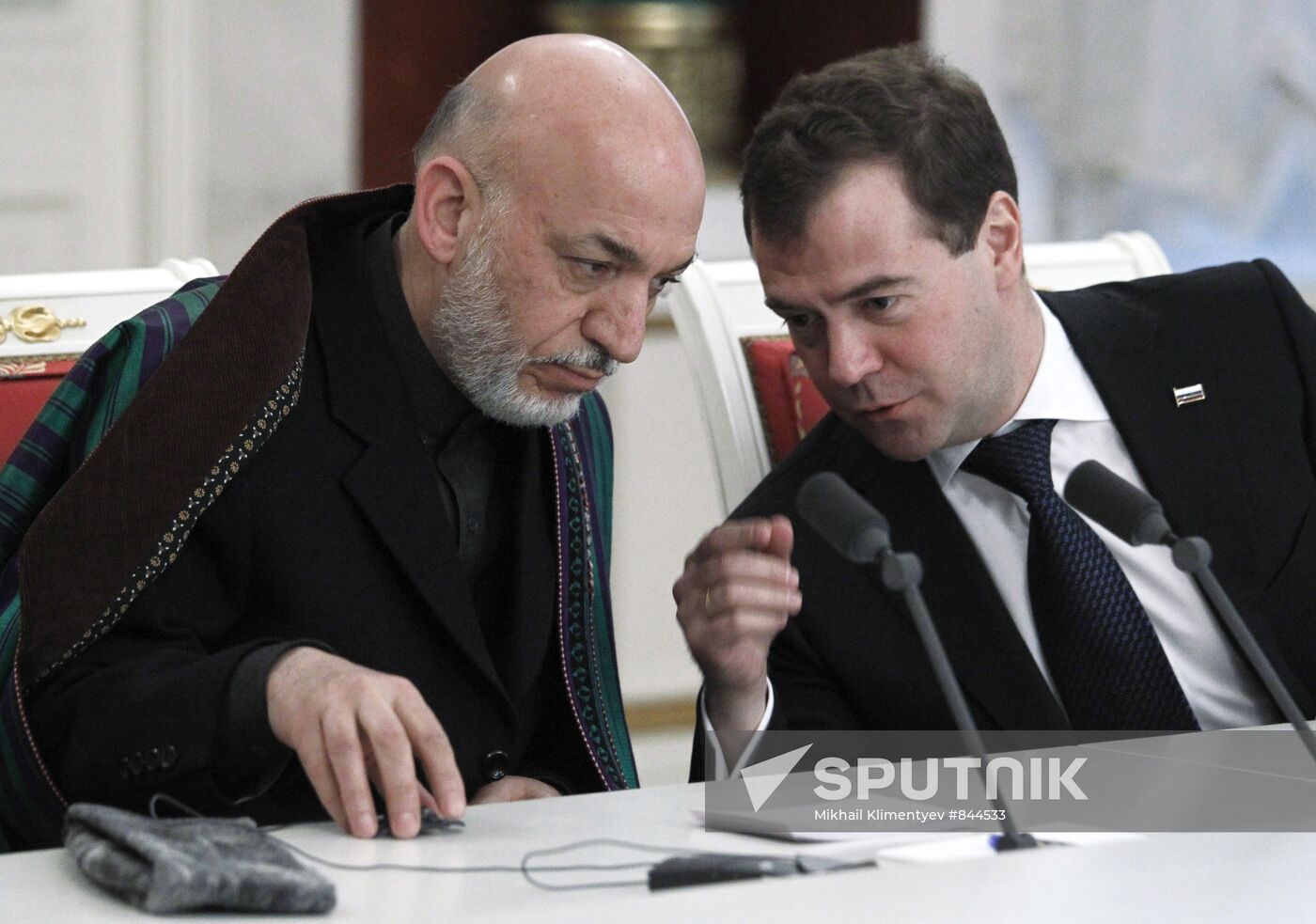 Dmitry Medvedev meets with Hamid Karzai