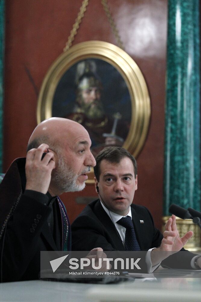 Dmitry Medvedev meets with Hamid Karzai