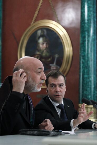Dmitry Medvedev meets with Hamid Karzai
