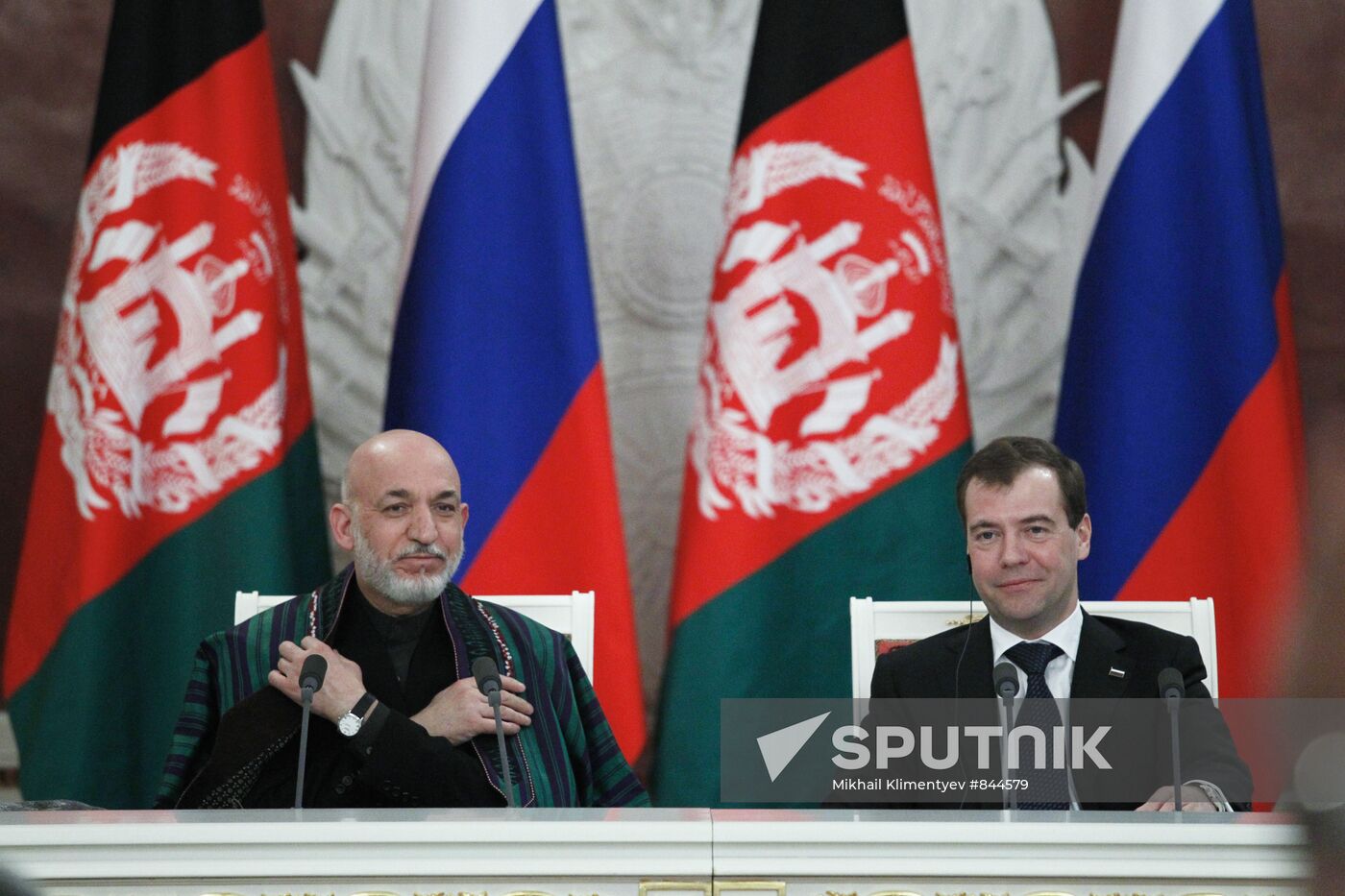 Dmitry Medvedev meets with Hamid Karzai