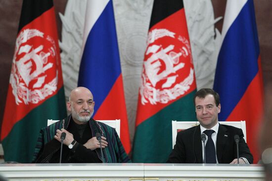 Dmitry Medvedev meets with Hamid Karzai