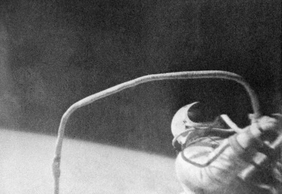 Cosmonaut Alexei Leonov takes first step into space