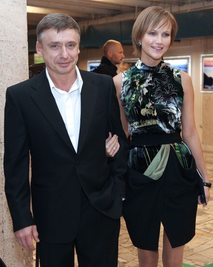 Actor Anton Tabakov with spouse Anzhelika