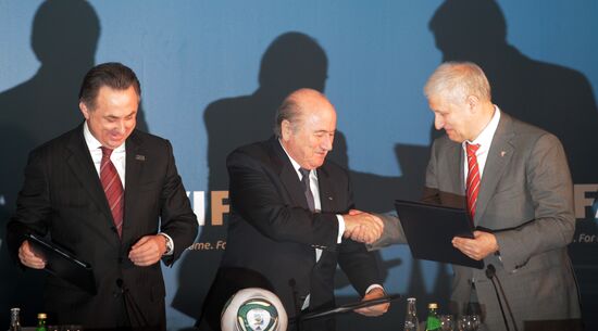 Vitaly Mutko, Joseph Blatter, Sergey Fursenko