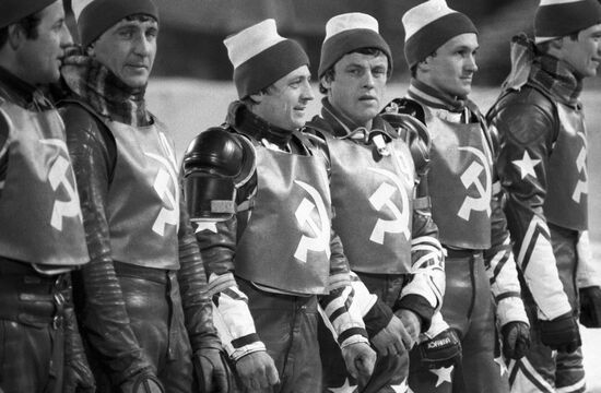 Members of USSR national speedway team